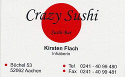 Visitenkarte Crazy Sushi